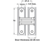 208 Soss Hinge 22-26mm ZA NP/SS Links