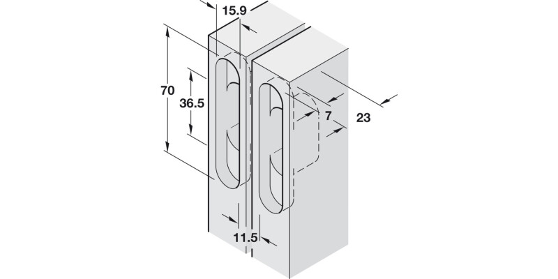 208 Soss Hinge 22-26mm ZA NP/SS Links