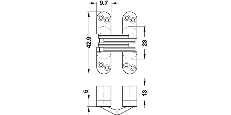 101 Soss Hinge 13-16mm ZA/St Links NP