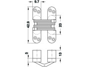101 Soss Hinge 13-16mm ZA/St Links NP