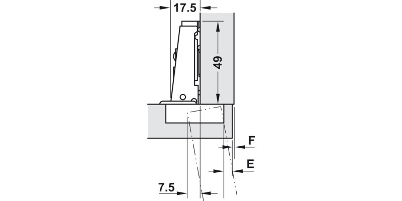 100D Hinge Slide Full SF Hospa 304 PSS