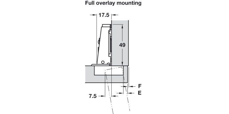 100D Hinge Slide Full SF Hospa 304 PSS