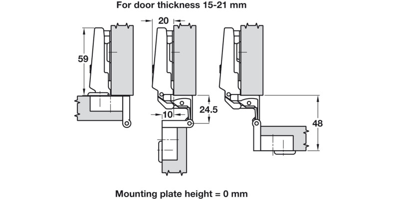 Nexis 270D Hinge ExAxle 35 Slide 15-21mm