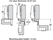 Nexis 270D Hinge ExAxle 35 Slide 15-21mm