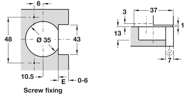Nexis 270D Hinge ExAxle 35 Slide 15-21mm