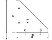 Corner Brace 82x82x1mm Galv St