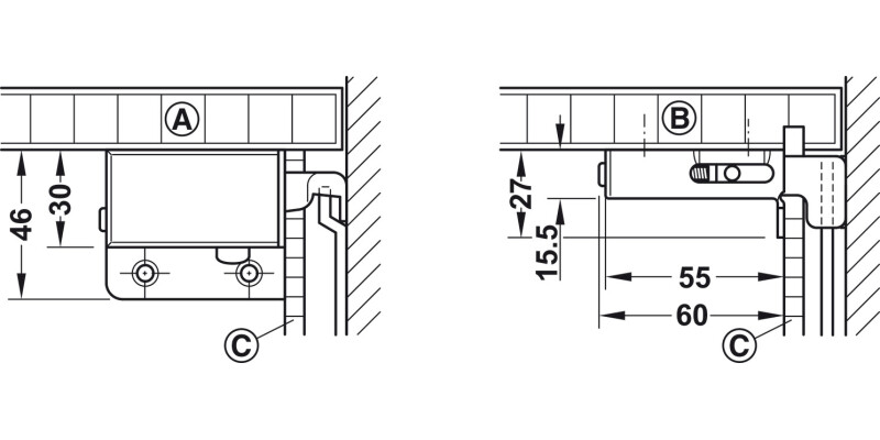 Cabinet Hanger SF LH upto 104kg St NP