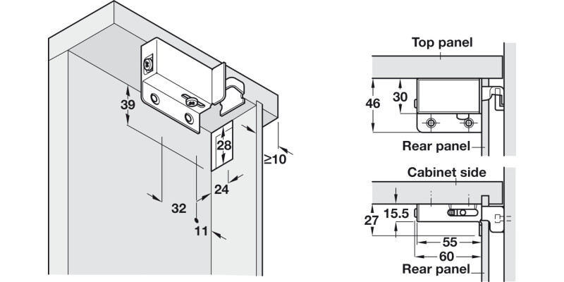 Cabinet Hanger SF LH upto 104kg St NP