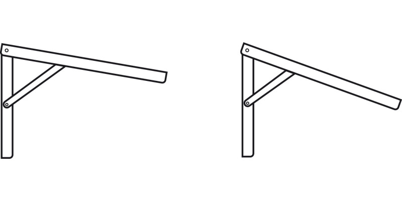 Hinged Bracket Adj 300mm 200kg/Pr St Gal
