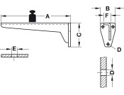 Hebgo Fixed Bracket 200mm 150kg/Pr Grey