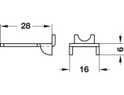 Shelf Support w Hole 16x28mm St Galv