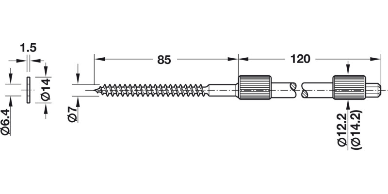 Con Shelf Support 14mm Press Wall