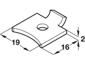 Shelf Support Stud 16x19mm Sgl St SS