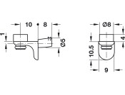 Gls Shelf Support D5mm Plug ZA NP