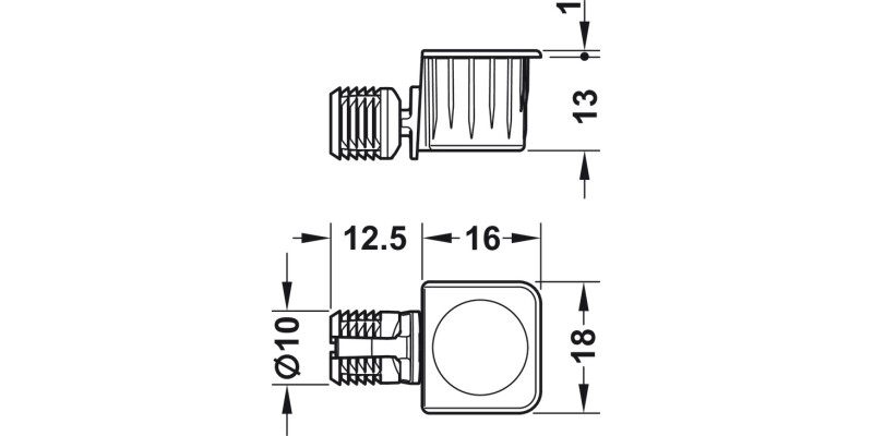 Turn Fastener Shelf Connector D15mm ZNP
