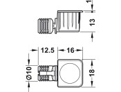 Turn Fastener Shelf Connector D15mm ZNP