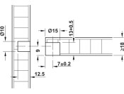Turn Fastener Shelf Connector D15mm ZNP