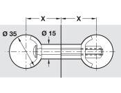 Worktop Connect Bolt D35/M6x65mm St Glv