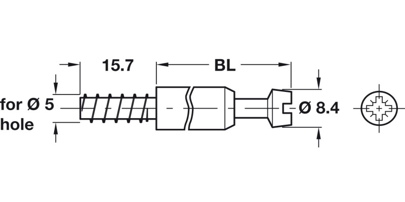 Maxifix ConnBolt S35 5/55mm Galv St