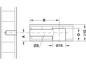 Minifix 15 Housing 12mm wo Rim NP