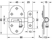 Tower Bolt w Keep 87x45mm Steel PNP