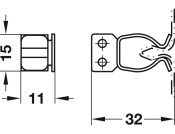 Spring Catch 32x11x15mm St Brass Plt