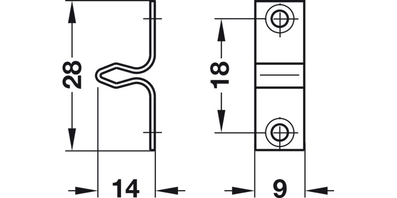 Spring Catch 32x11x15mm St Brass Plt