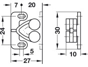 Twin Roller Catch Sprung Nylon Brown