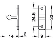 Twin Roller Catch Sprung Nylon Brown