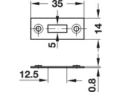 Striking Plate RM 14x35x0.8mm St PNP