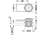 Cam Lock for Tri Socket key 13.0mm Dir.A