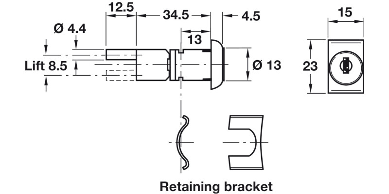 Central Lock Rotary Cyl 13.0mm MNP Dif