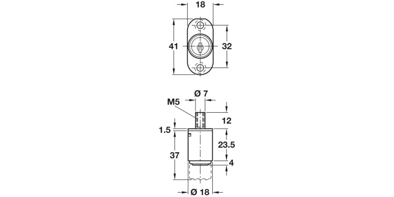 PushButton Cylinder D18mm MNP FH3