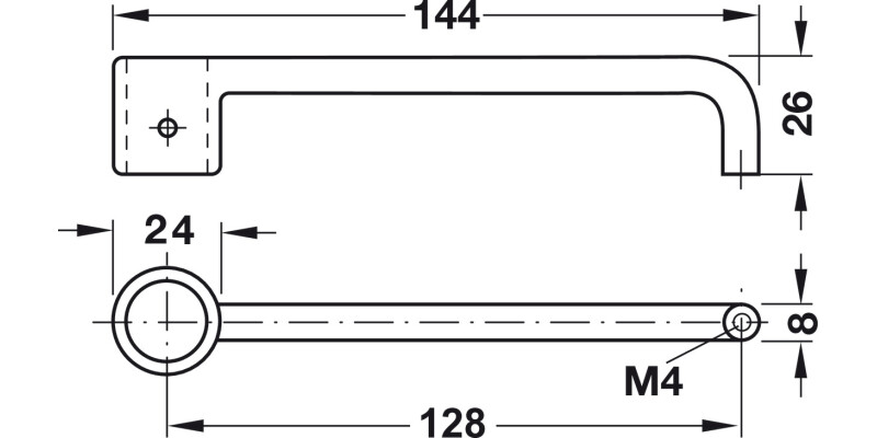 Symo3000 Lock Handle 128mm cc ZA NP