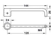 Symo3000 Lock Handle 128mm cc ZA NP