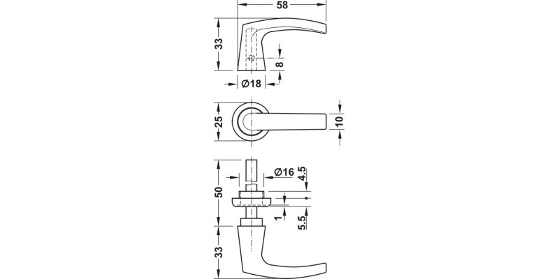 Caravan Handle Set Brown