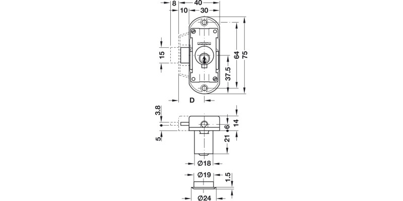 Piccolo Nova Lock Case RH H1 15mm BS