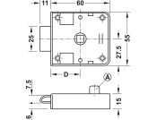 Cubicle Spr Lock Np 60x55x15mm