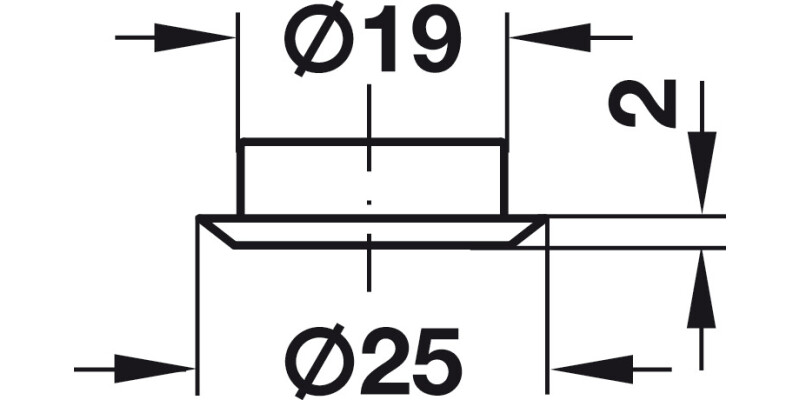 Cylinder Rosette D18mm Steel PNP