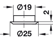 Cylinder Rosette D18mm Steel PNP