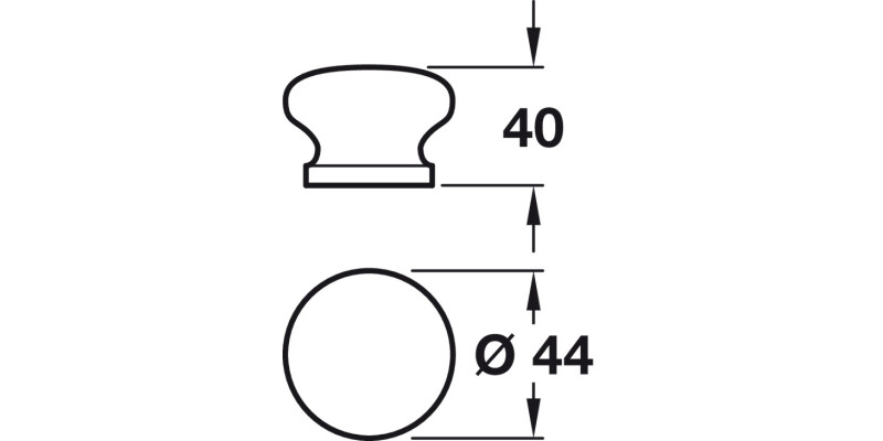 Knob Unfinished Oak D44x39mm