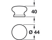 Knob Unfinished Oak D44x39mm