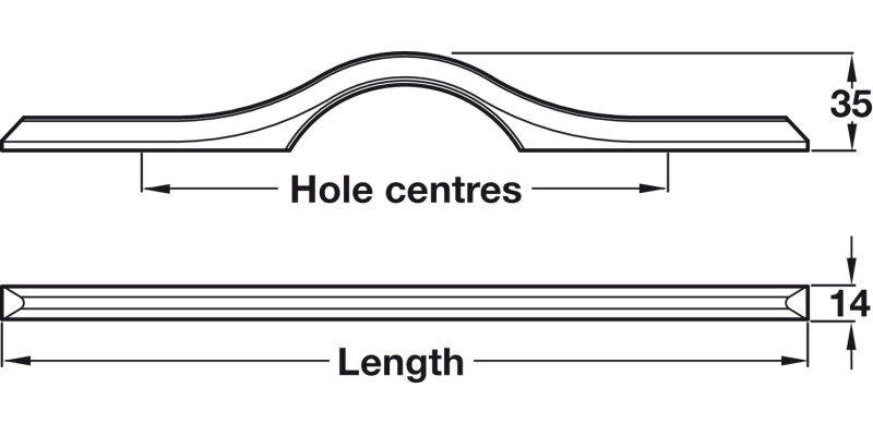 Eros Pull Handle Oak Lacq 192mm cc