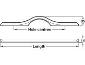 Eros Pull Handle Oak Lacq 192mm cc