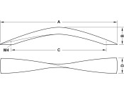 Twist Pull Handle Unfin Oak 320mm cc
