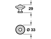 Ariel Knob ZA Pewter Effect D33x29mm