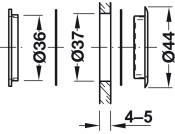 Inset Hdl Brass Pol Nkl Plt D43mm