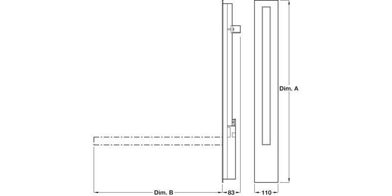 PBA ProCAP Drop Down Rail 952x700mm Gry