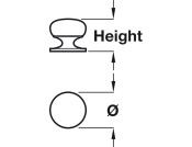 Grosvenor Knob Brass Pol Chr D32x28mm