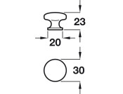 Coco Knob ZA SS Effect D30x23mm